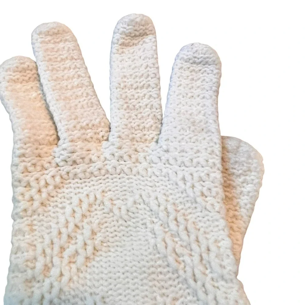 Vintage‎ Childrens/Womens Knit Gloves Pearl Buttons Retro Glam